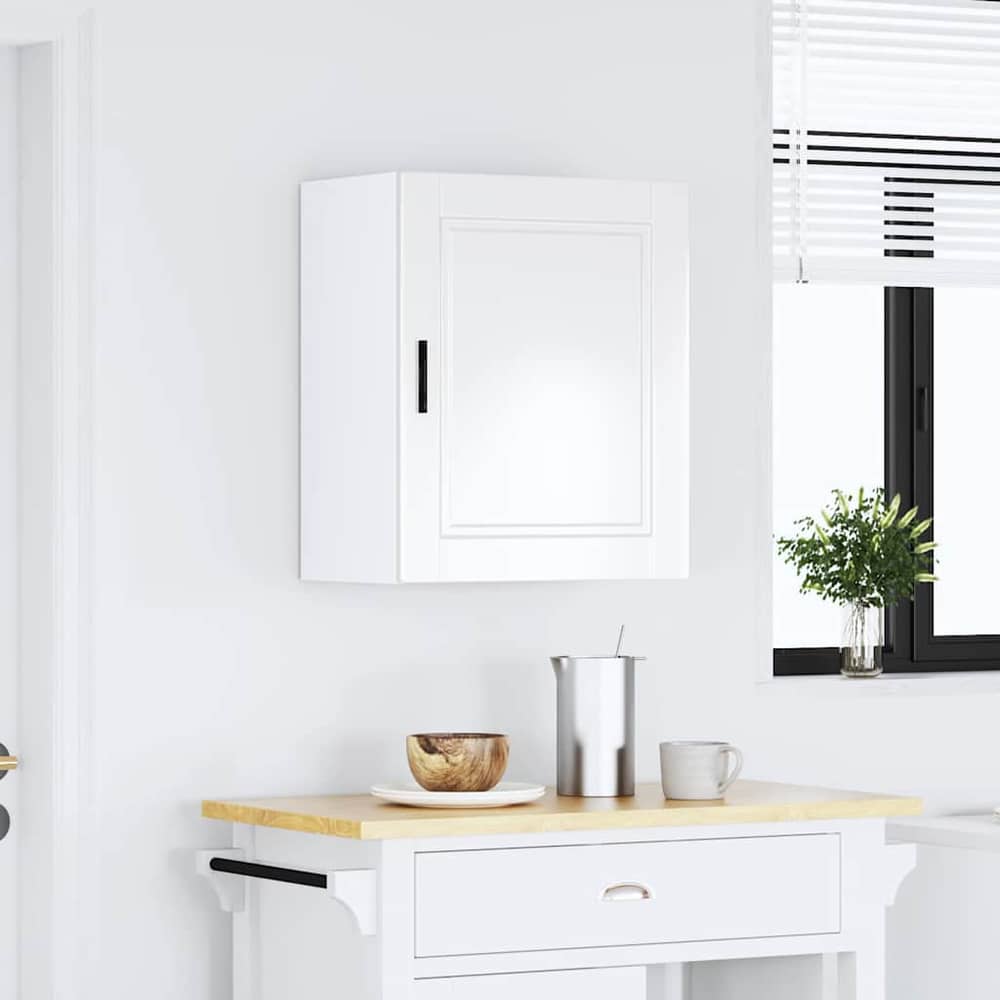 Kitchen Wall Cabinet "Porto" Engineered Wood High Gloss White 1x wall cabinet (1 door) 50 cm wide 60 cm high