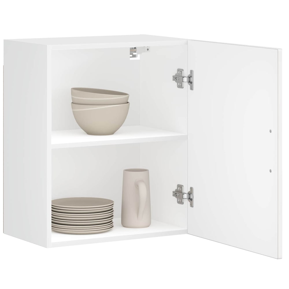 Kitchen Wall Cabinet "Porto" Engineered Wood High Gloss White 1x wall cabinet (1 door) 50 cm wide 60 cm high