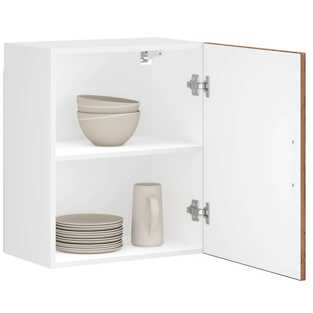 Kitchen Wall Cabinet with Glass Door "Porto" Old Wood 2x wall cabinet (1 door) 50 cm wide 60 cm high