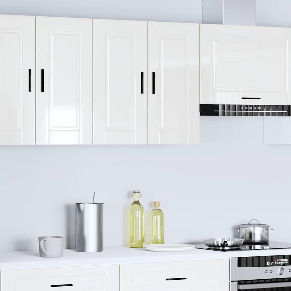 Kitchen Wall Cabinet "Porto" Engineered Wood High Gloss White 1x wall cabinet (2 doors) 60 cm wide 60 cm high
