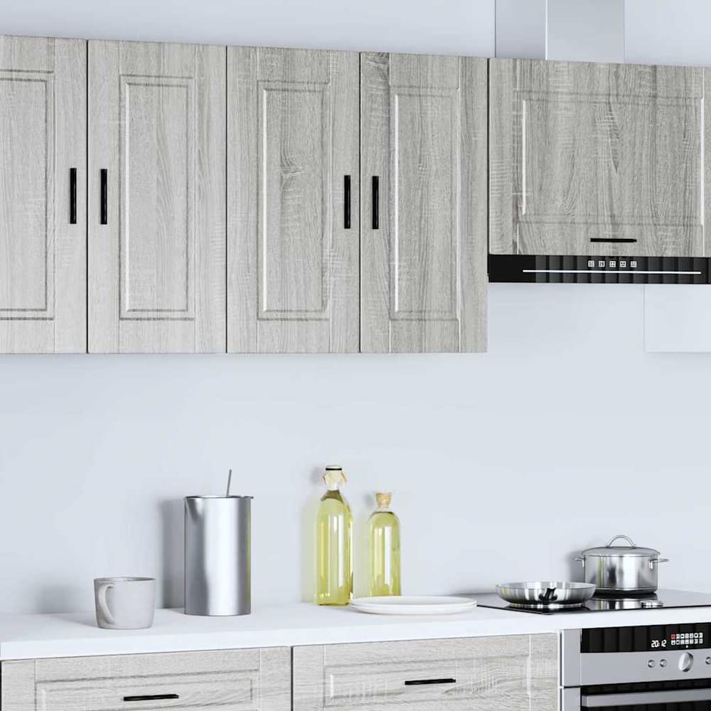 Kitchen Wall Cabinet "Porto" Engineered Wood Grey Sonoma 1x wall cabinet (2 doors) 60 cm wide 60 cm high