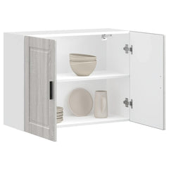 Kitchen Wall Cabinet "Porto" Engineered Wood Grey Sonoma 1x wall cabinet (2 doors) 80 cm wide 60 cm high