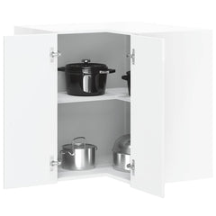 Kitchen Wall Cabinet "Porto" Engineered Wood High Gloss White 1x wall corner cabinet 57 cm wide 60 cm high