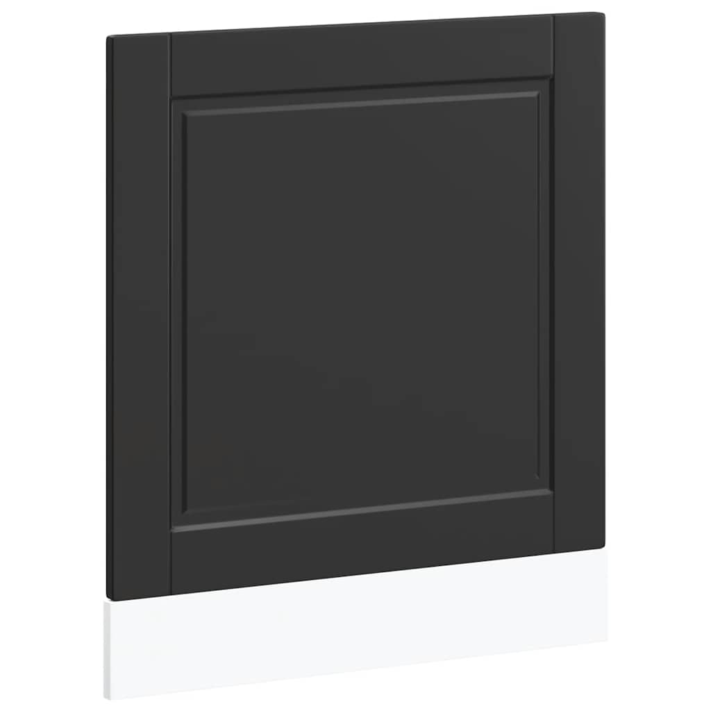 vidaXL Dishwasher Panel Porto Black 60x1.5x57 cm Engineered Wood 2