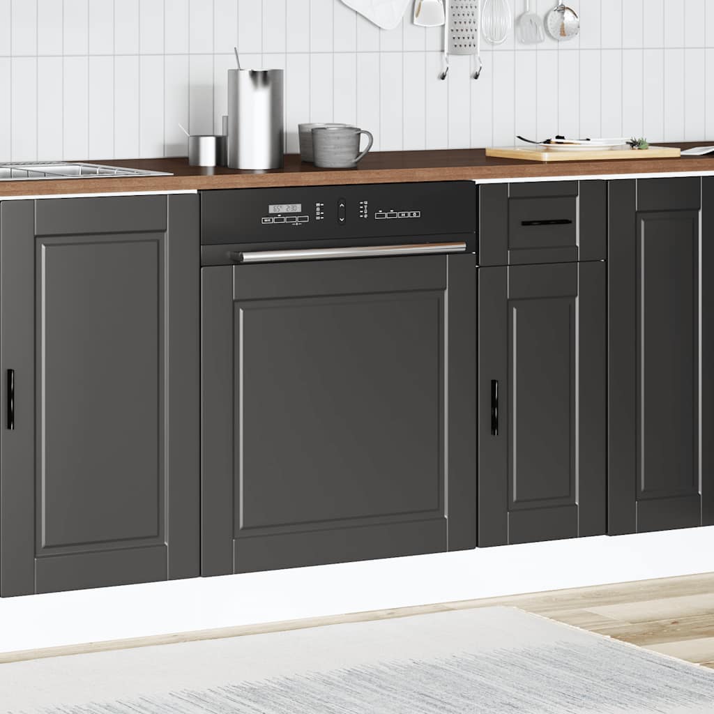 vidaXL Dishwasher Panel Porto Black 60x1.5x57 cm Engineered Wood 3