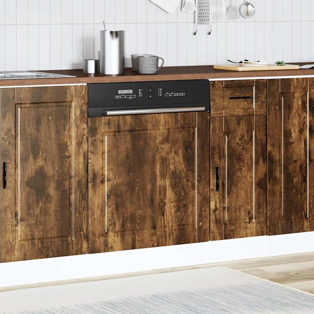 vidaXL Dishwasher Panel Porto Smoked Oak 60x1.5x57 cm Engineered Wood 3