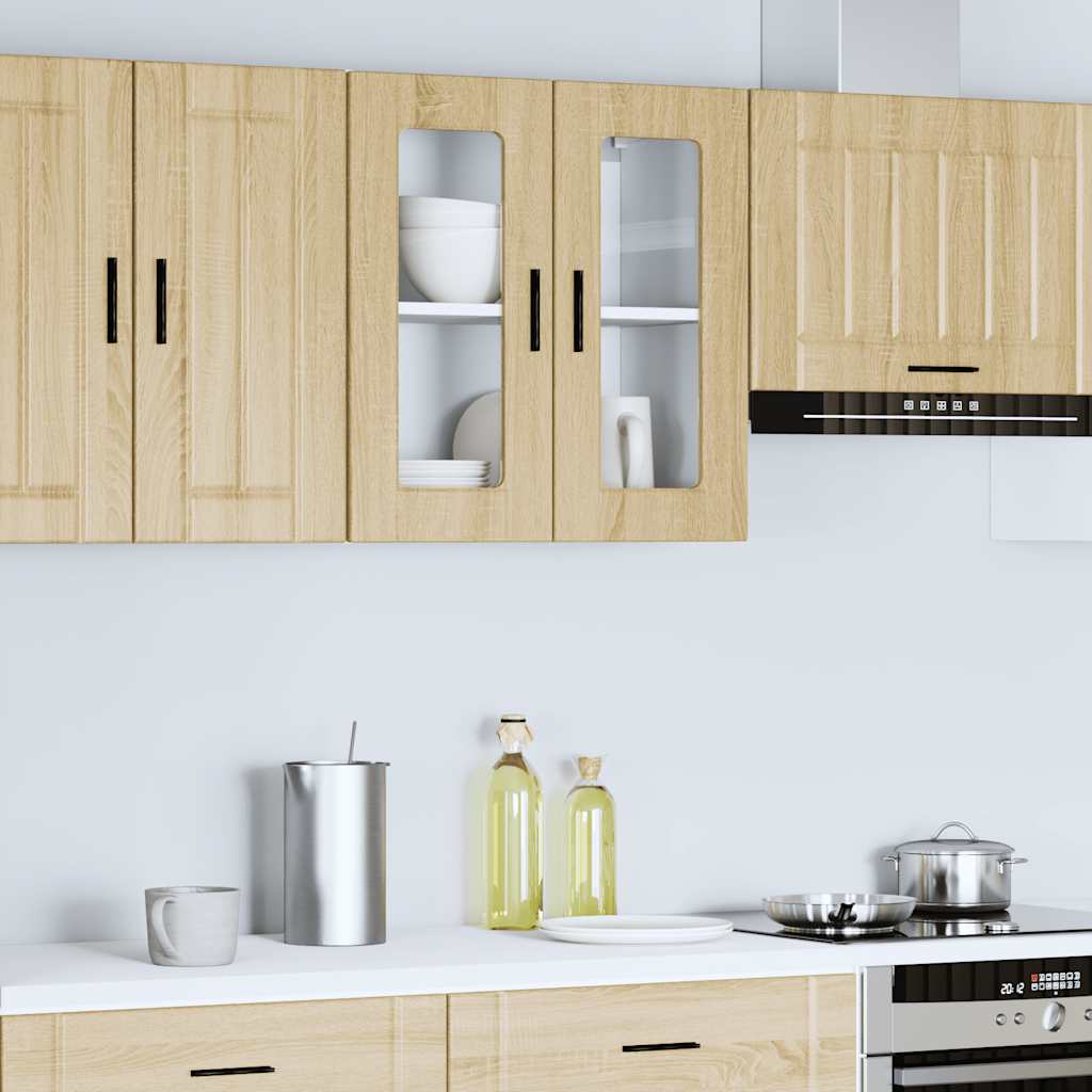 vidaXL Kitchen Wall Cabinet with Glass Door "Porto" Sonoma Oak