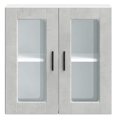 vidaXL Kitchen Wall Cabinet with Glass Door Porto Concrete Grey 6