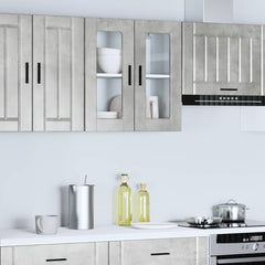 vidaXL Kitchen Wall Cabinet with Glass Door Porto Concrete Grey 1