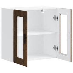 vidaXL Kitchen Wall Cabinet with Glass Door Porto Smoked Oak 5