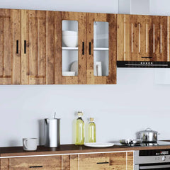 Kitchen Wall Cabinet with Glass Door "Porto" Old Wood 1x wall glass cabinet (2 doors) 60 cm wide 60 cm high