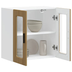 vidaXL Kitchen Wall Cabinet with Glass Door Porto Artisan Oak 3
