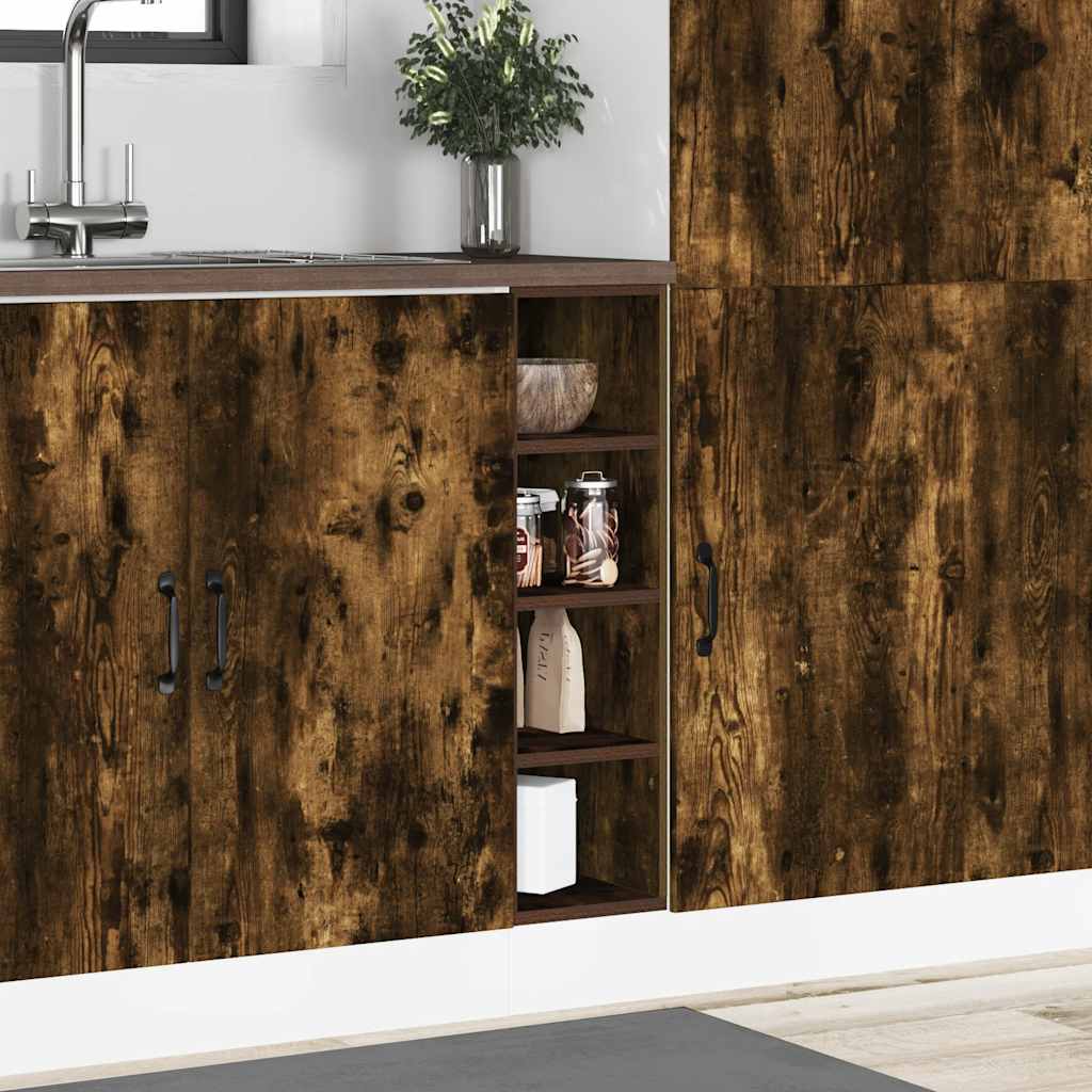 vidaXL Bottom Cabinet Riga Smoked Oak 20x44.5x81.5 cm Engineered Wood 3