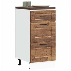 Kitchen Base Cabinet "Porto" Engineered Wood Old Wood 1x bottom cabinet (3 drawers) 40 cm wide 81.5 cm high