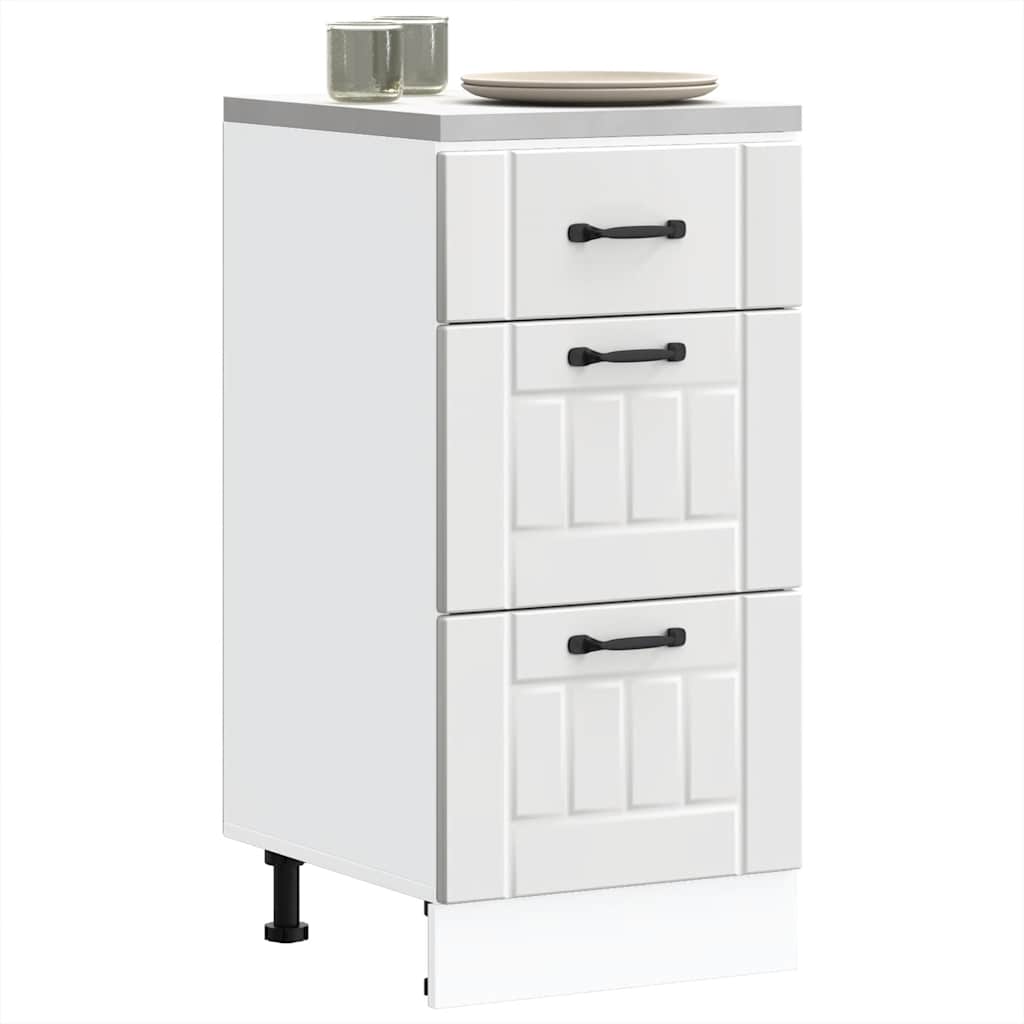 vidaXL Kitchen Base Cabinet "Lucca" Engineered Wood White