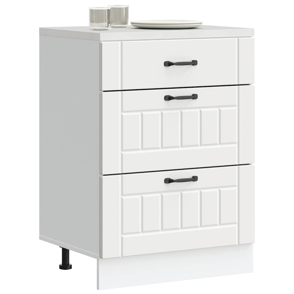vidaXL Kitchen Base Cabinet "Lucca" Engineered Wood White