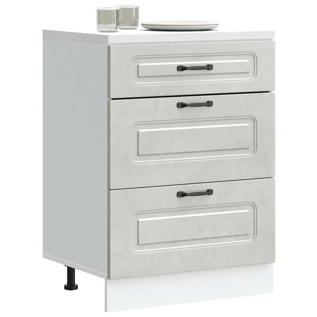 vidaXL Kitchen Base Cabinet "Kalmar" Engineered Wood Concrete Grey