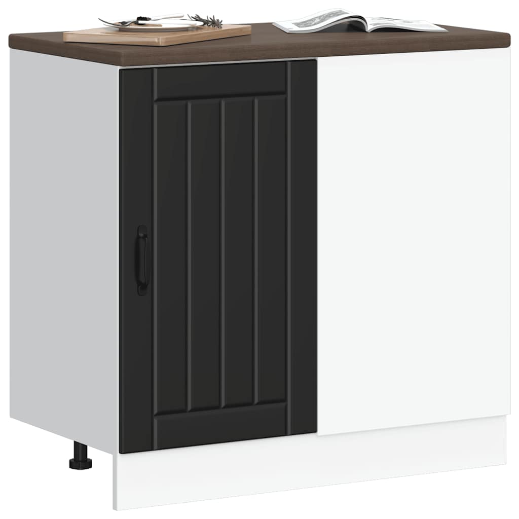 vidaXL Kitchen Base Cabinet "Lucca" Black Engineered Wood 3