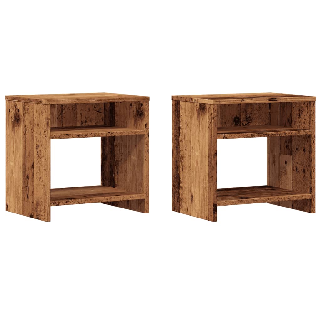vidaXL Bedside Cabinets 2 pcs Old Wood 40x30x40 cm Engineered Wood 2