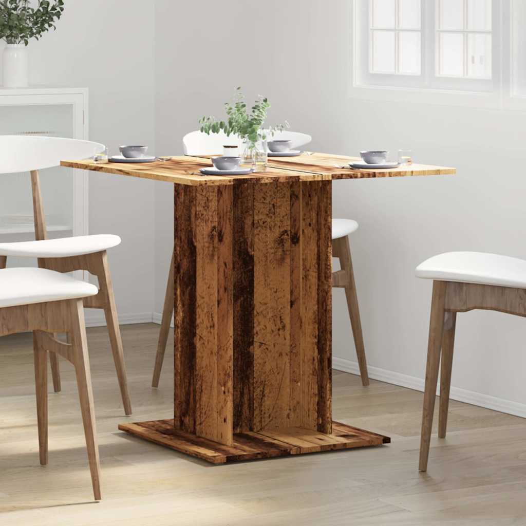 vidaXL Dining Table Old Wood 80x80x75 cm Engineered Wood 4