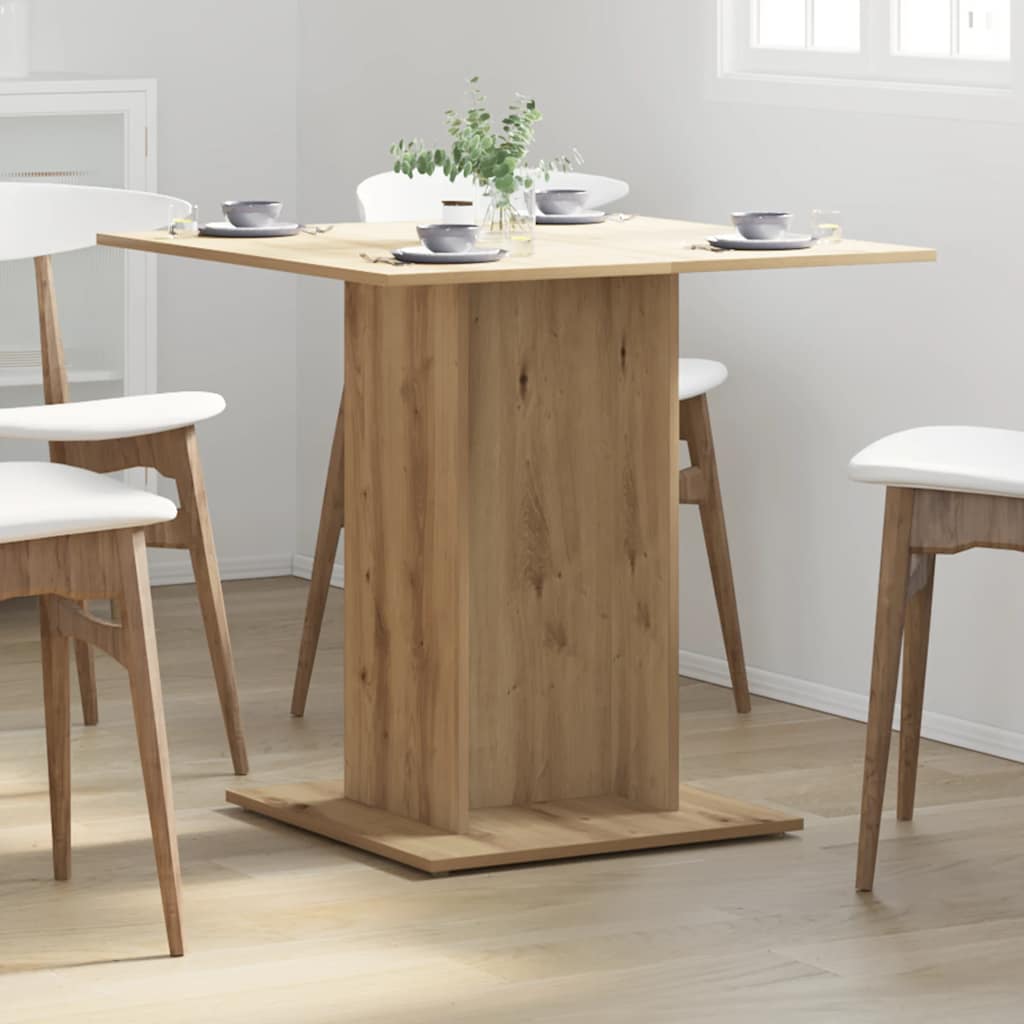 vidaXL Dining Table Artisan Oak 80x80x75 cm Engineered Wood 3