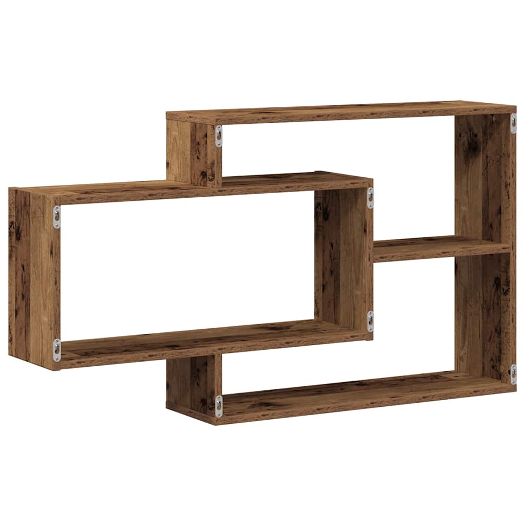 vidaXL Wall Shelf Old Wood 104x20x58.5 cm Engineered Wood 6