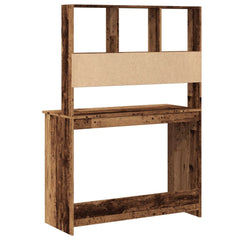 vidaXL Desk with Shelves Old Wood 102x45x148 cm Engineered Wood 6
