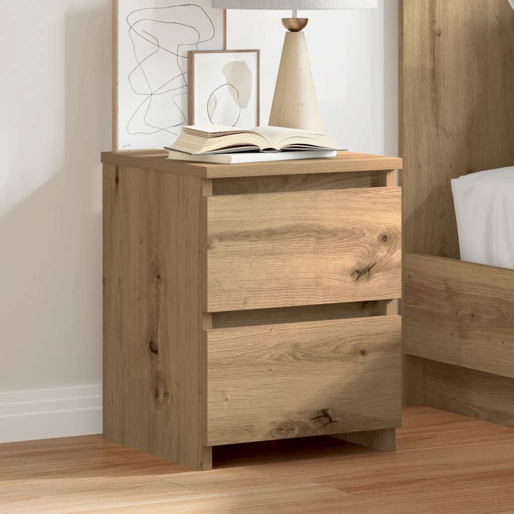 vidaXL Bedside Cabinets 2 pcs Artisan Oak 30x30x40 cm Engineered Wood 3