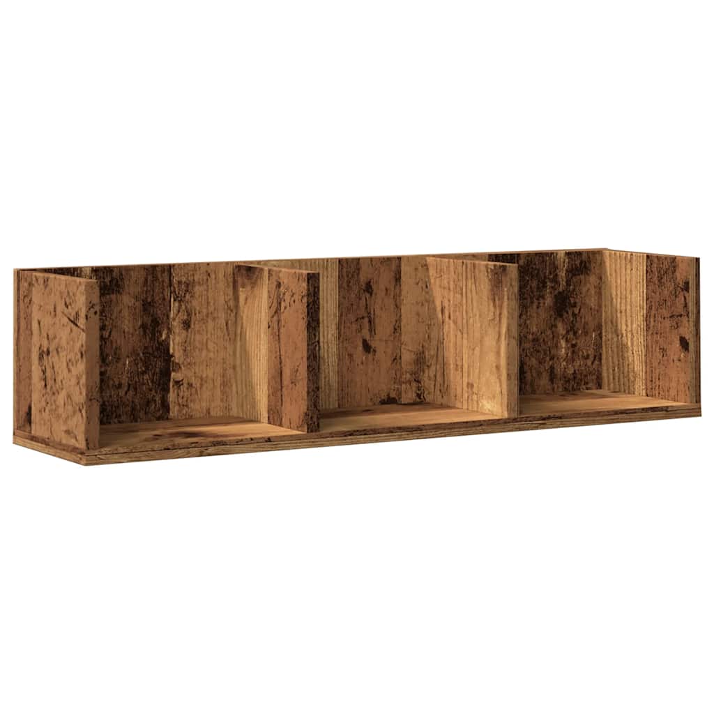 vidaXL CD Wall Shelf Old Wood 75x18x18 cm Engineered Wood 2