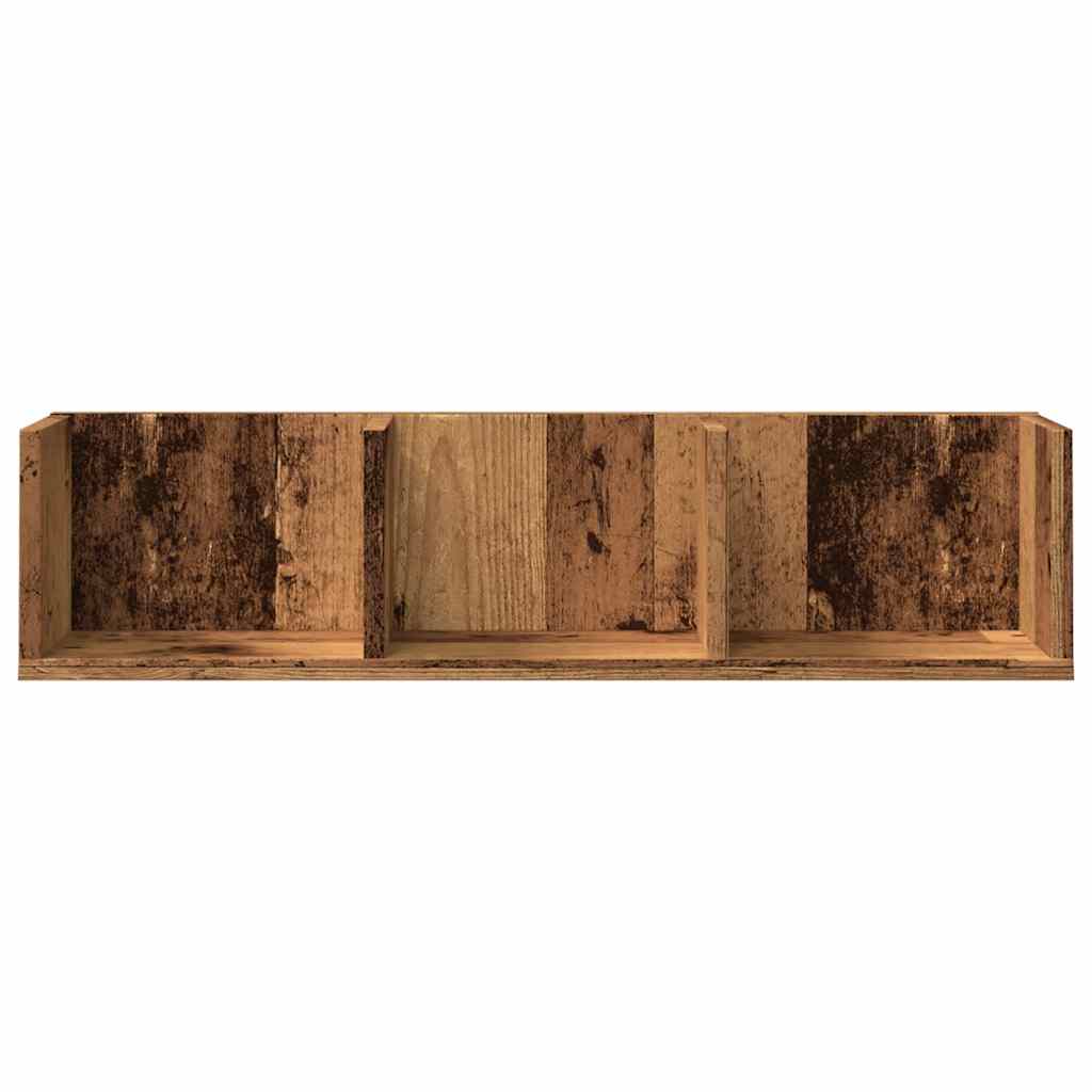 vidaXL CD Wall Shelf Old Wood 75x18x18 cm Engineered Wood 4