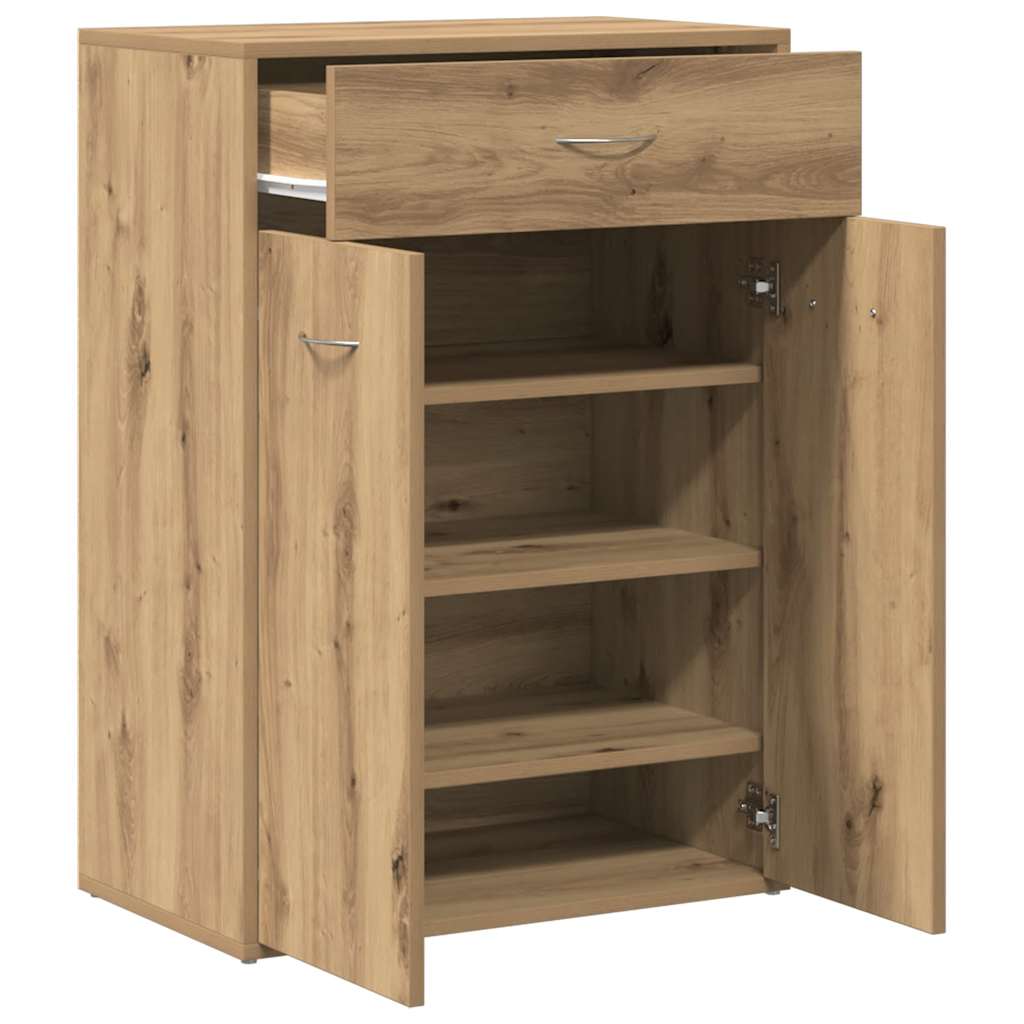 vidaXL Shoe Cabinet Artisan Oak 60x35x84 cm Engineered Wood 4