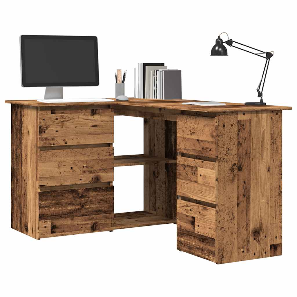 Corner Desk 145x100x76 cm Engineered Wood Old wood