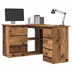 Corner Desk 145x100x76 cm Engineered Wood Old wood