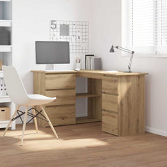 Corner Desk 145x100x76 cm Engineered Wood Artisan oak