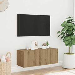 vidaXL Wall Mounted TV Cabinet Artisan Oak 80x30x30 cm Engineered Wood 1