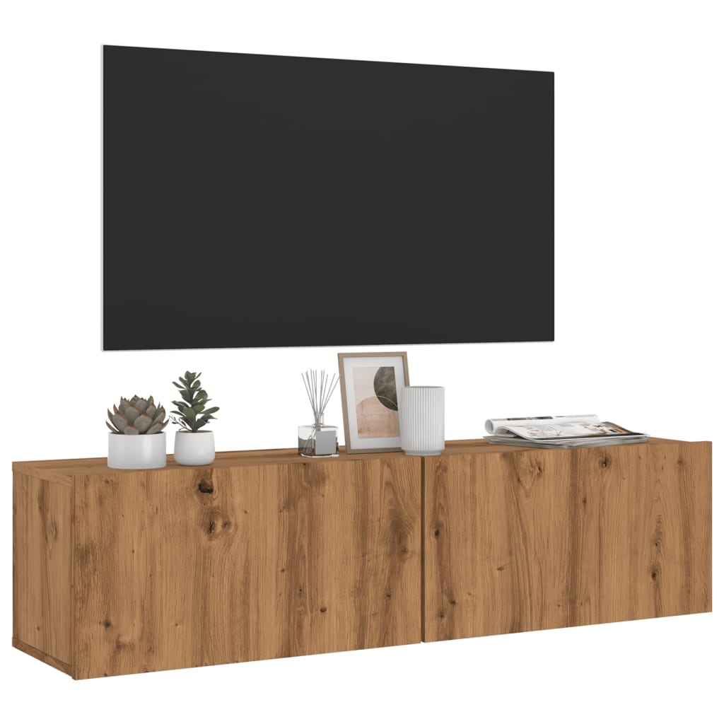 vidaXL Wall Mounted TV Cabinet Artisan Oak 120x30x30 cm Engineered Wood 1
