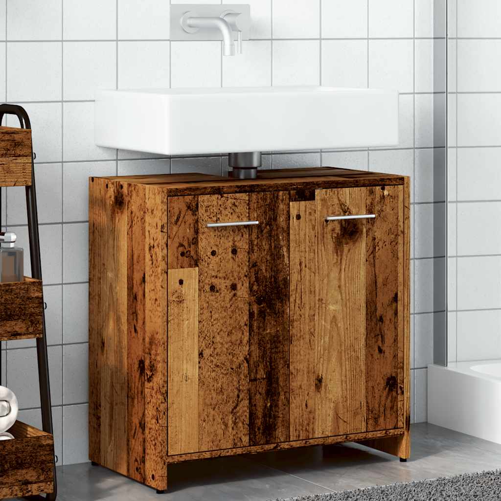 vidaXL Bathroom Sink Cabinet Old Wood 60x33x60 cm Engineered Wood 4