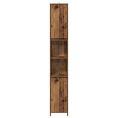 vidaXL Bathroom Cabinet Old Wood 30x30x183.5 cm Engineered Wood 4
