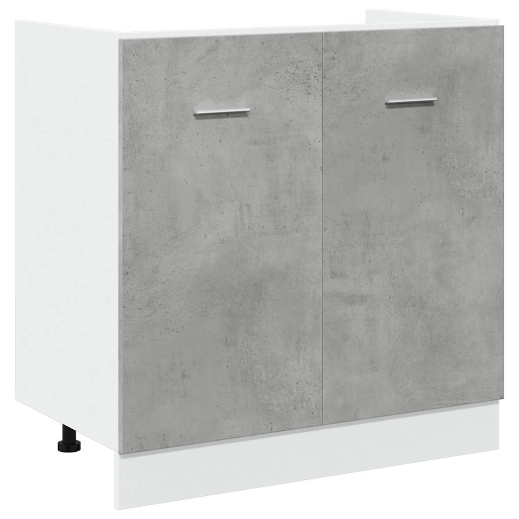 vidaXL Sink Bottom Cabinet Lyon Concrete Grey 80x46x81.5 cm Engineered Wood 2