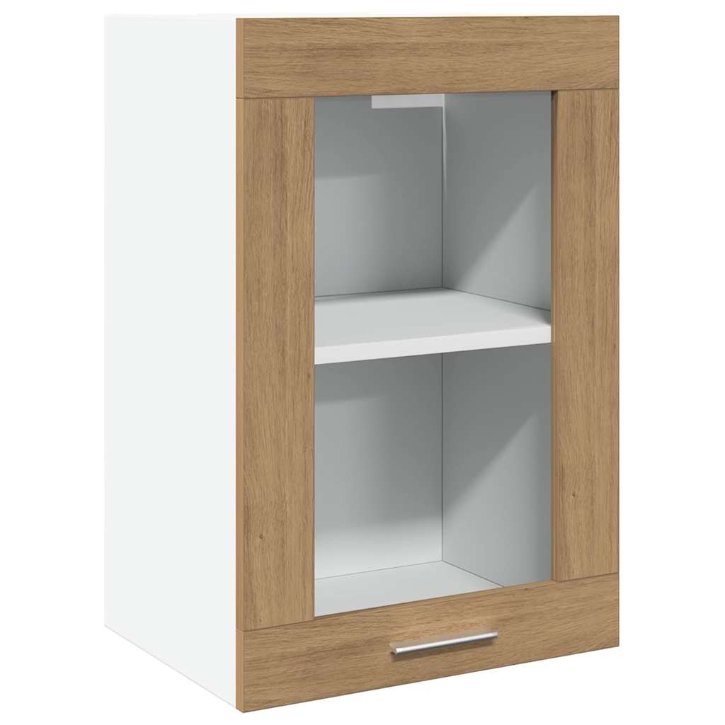 vidaXL Hanging Glass Cabinet Lyon Artisan Oak 40x31x60 cm Engineered Wood 2
