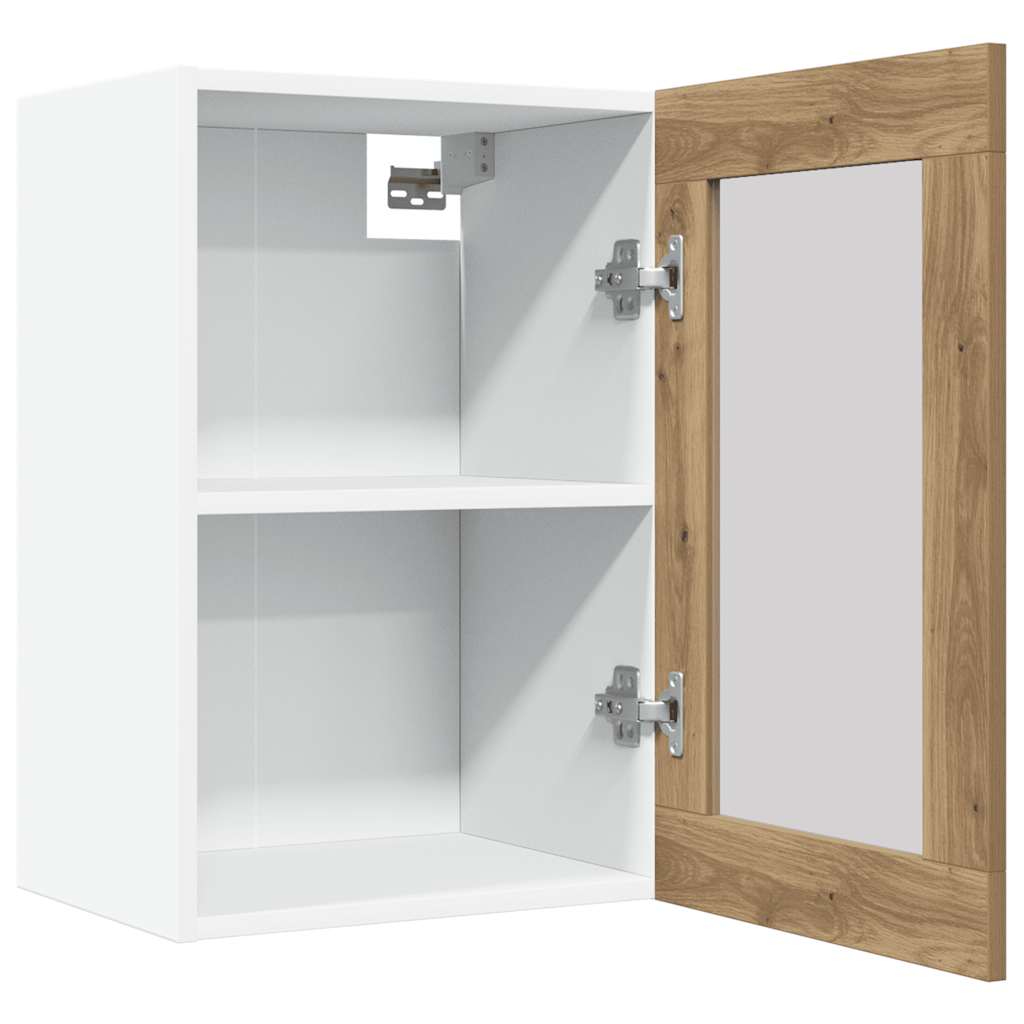 vidaXL Hanging Glass Cabinet Lyon Artisan Oak 40x31x60 cm Engineered Wood 4