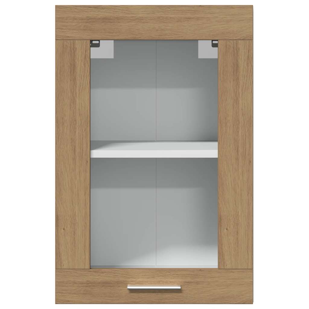vidaXL Hanging Glass Cabinet Lyon Artisan Oak 40x31x60 cm Engineered Wood 5