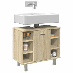 vidaXL Bathroom Cabinet Sonoma Oak 60x32x53.5 cm Engineered Wood 1