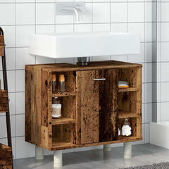 vidaXL Bathroom Cabinet Old Wood 60x32x53.5 cm Engineered Wood 3
