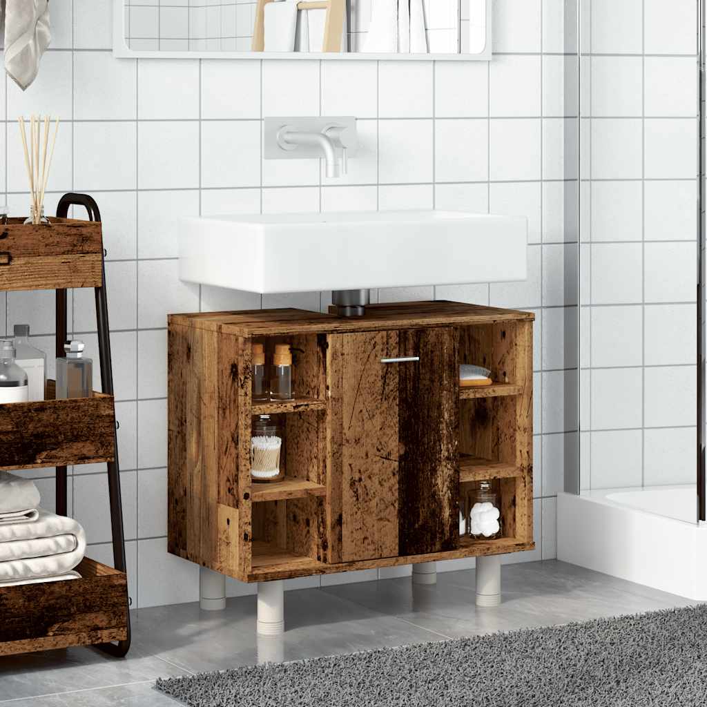 vidaXL Bathroom Cabinet Old Wood 60x32x53.5 cm Engineered Wood 4
