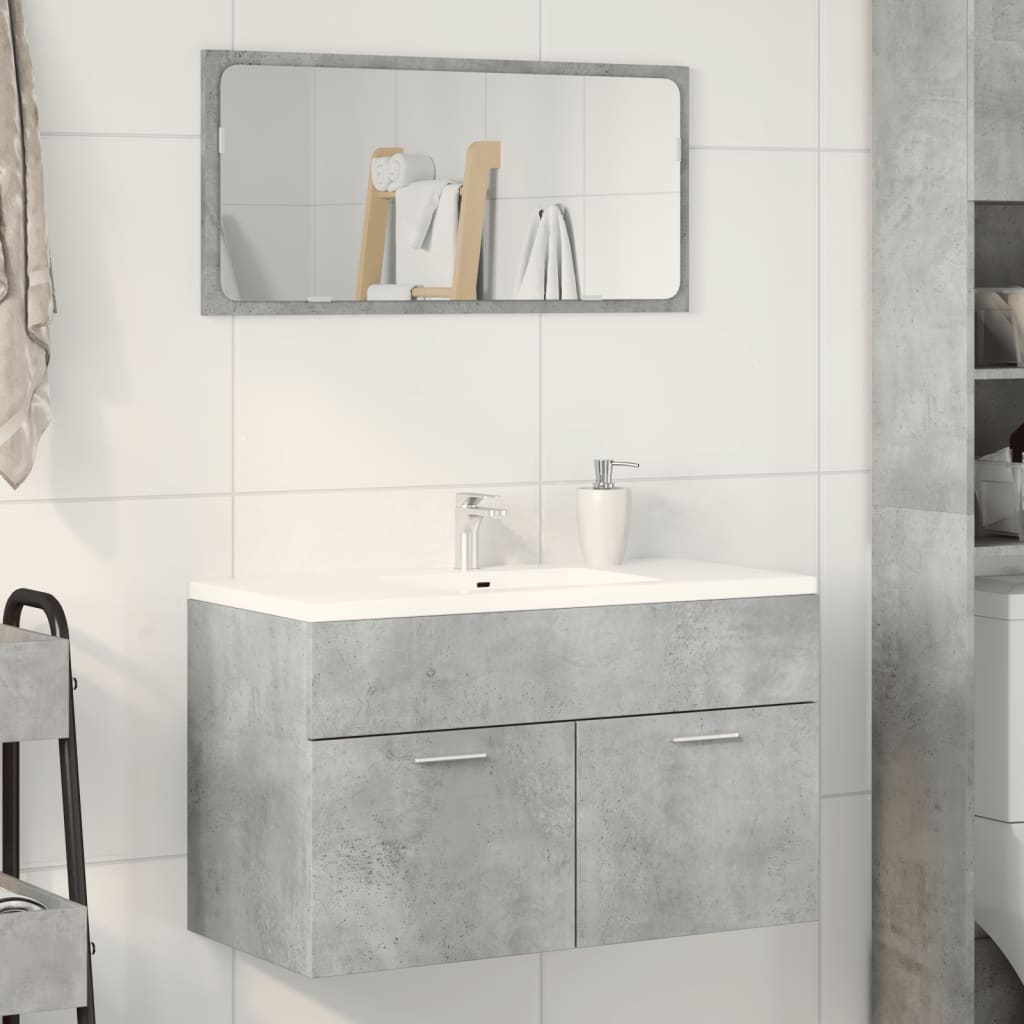 vidaXL Bathroom Sink Cabinet Concrete Grey 90x38.5x46 cm Engineered Wood 3