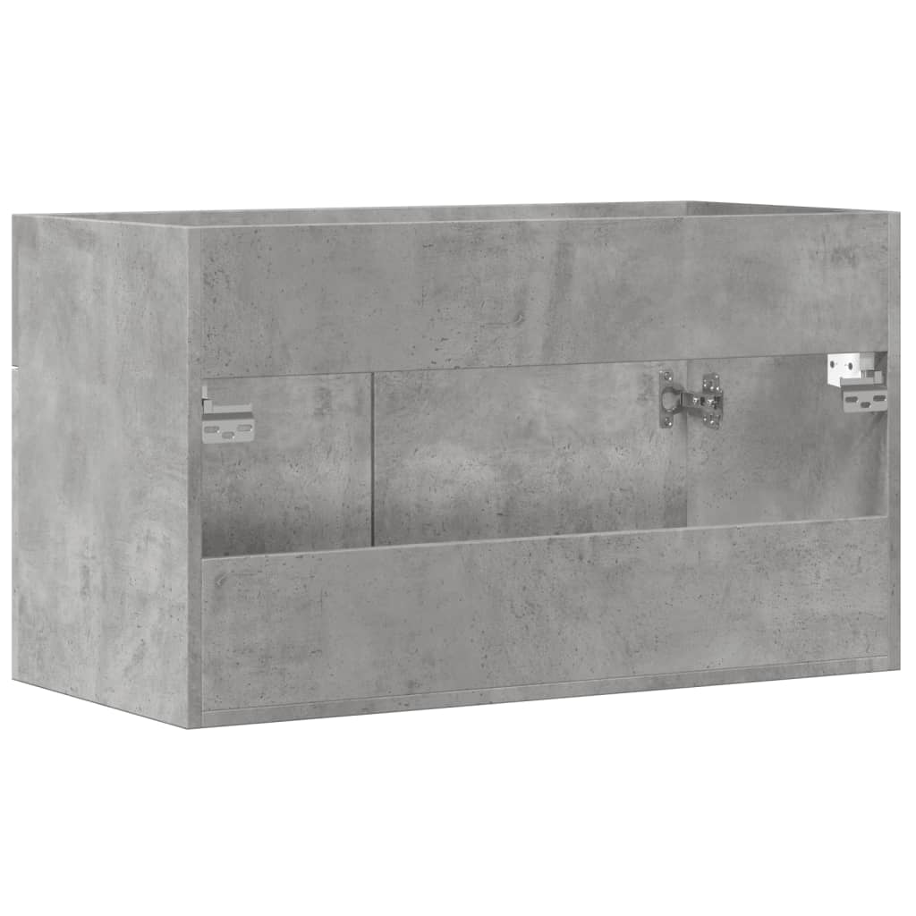 vidaXL Bathroom Sink Cabinet Concrete Grey 90x38.5x46 cm Engineered Wood 6