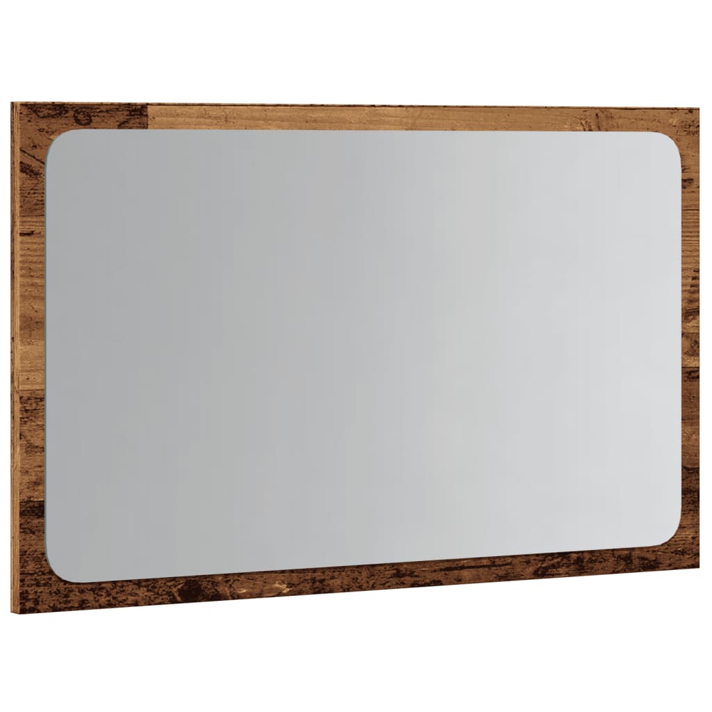 vidaXL Bathroom Mirror with LED Light Old Wood 60x8.5x38 cm 5