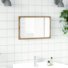 vidaXL Bathroom Mirror with LED Light Artisan Oak 60x8.5x38 cm 4