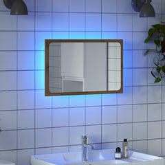 vidaXL Bathroom Mirror with LED Light Artisan Oak 60x8.5x38 cm 1